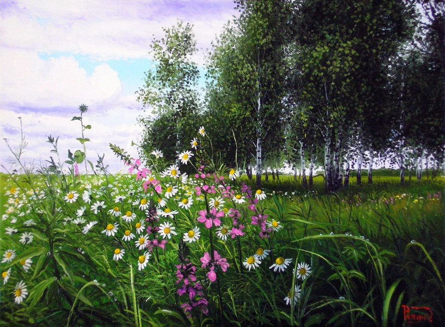 Луга картины художников